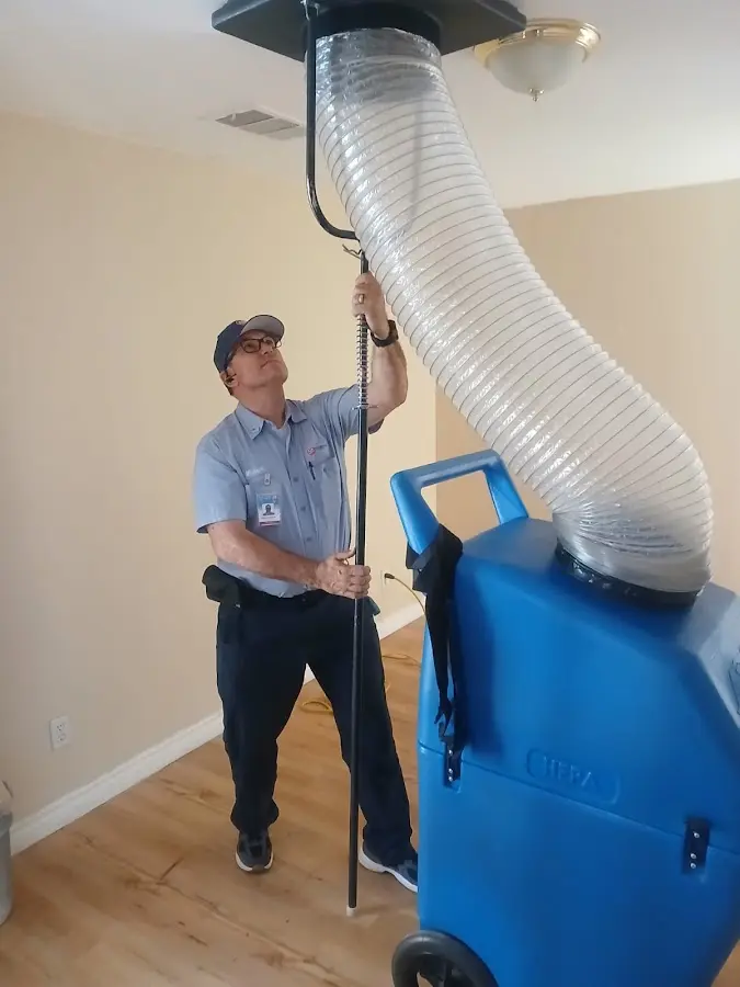 Mini Split Installation technician using HEPA equipment in San Luis Obispo